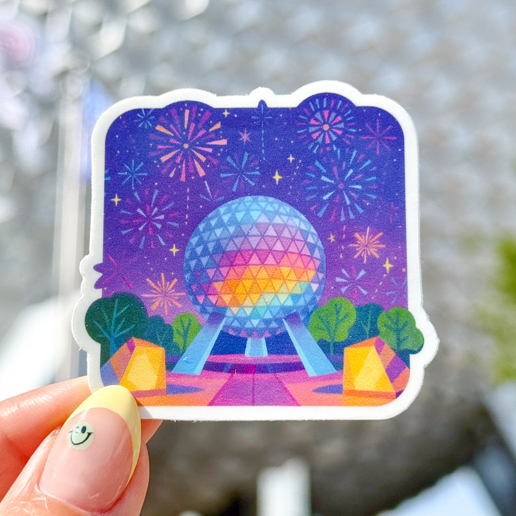 Epcot Spaceship Earth Fireworks Sticker