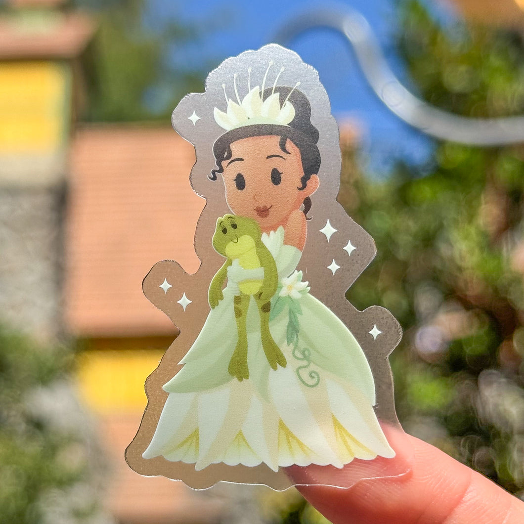 Tiana & Prince Naveen Plushie Transparent sticker