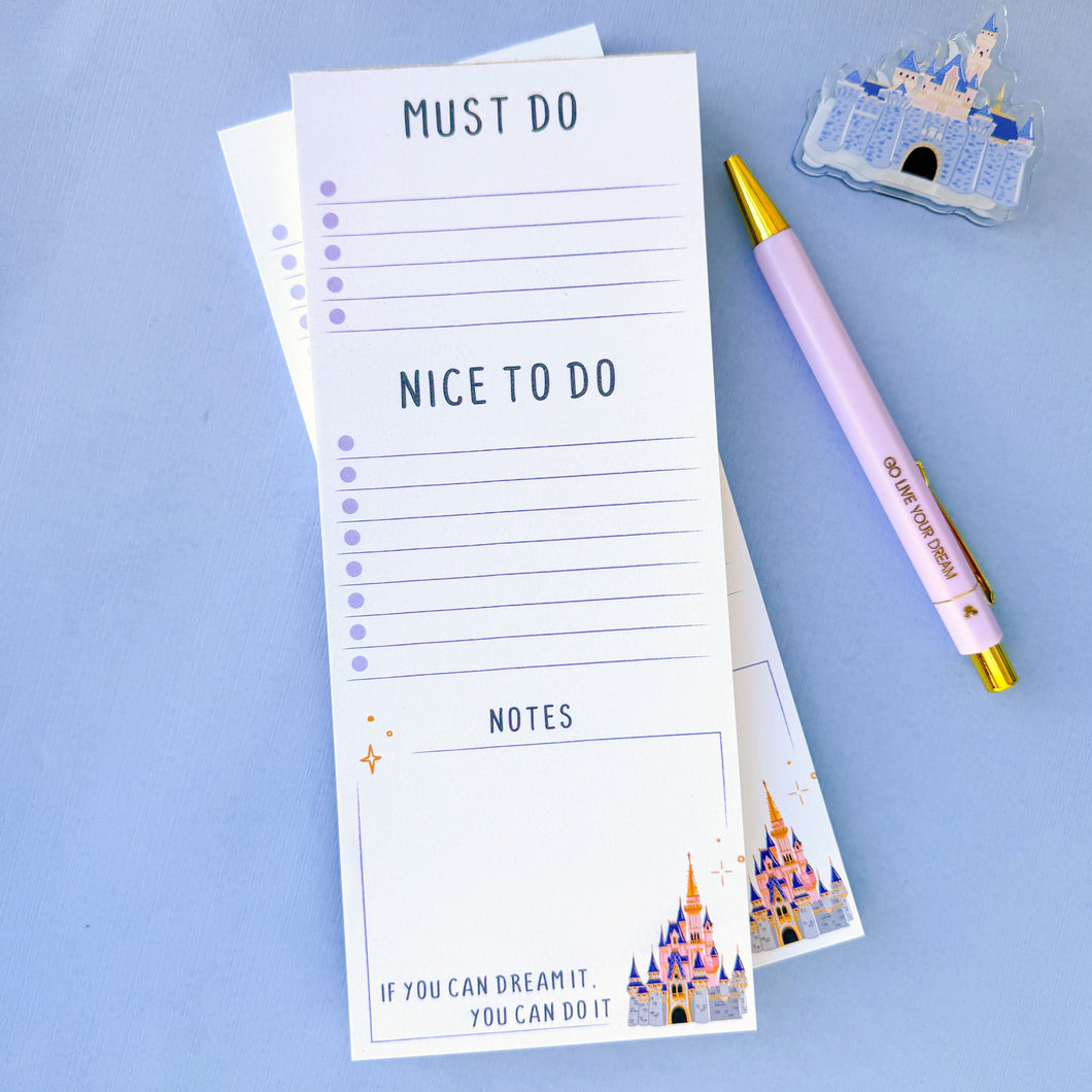 Must Do & Nice To Do Castle List Notepad