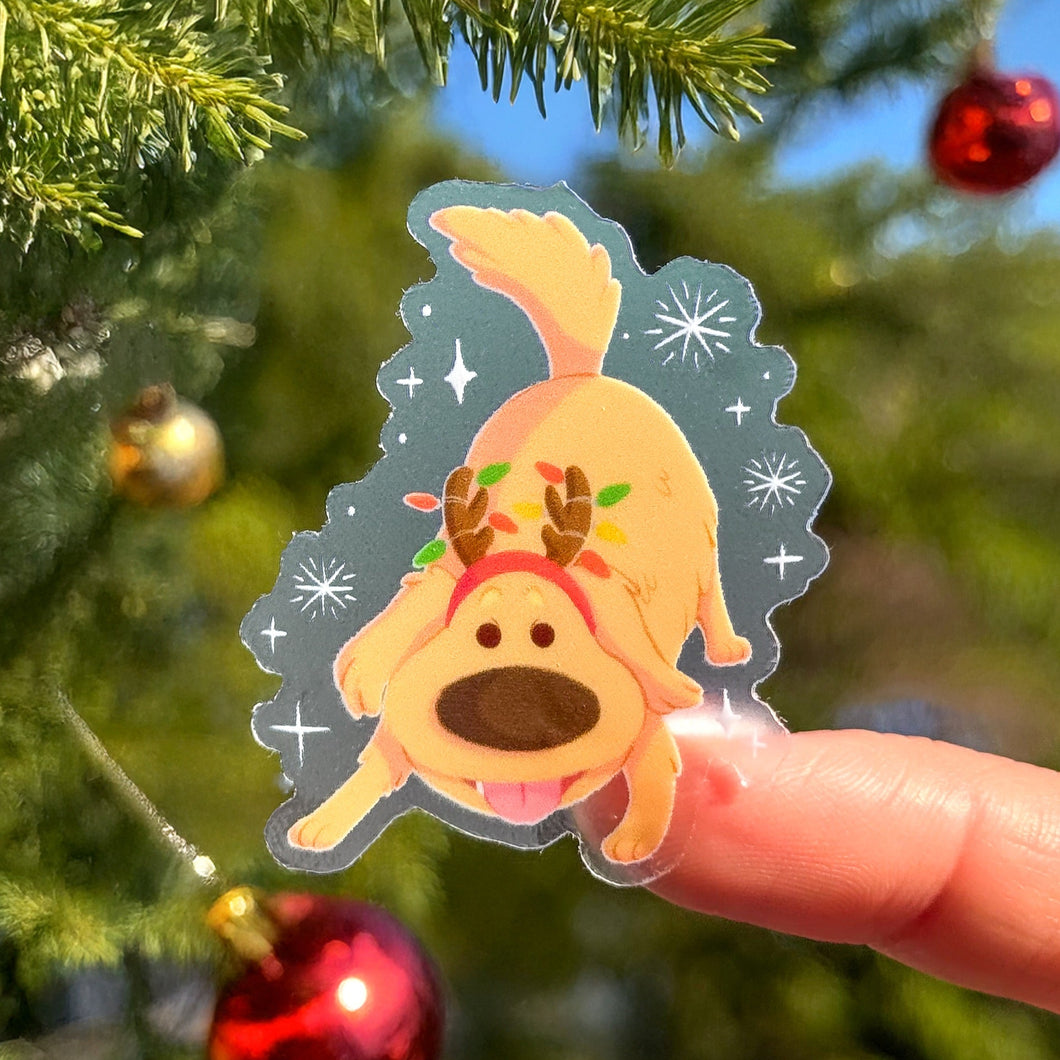Reindeer Dug Transparent Sticker