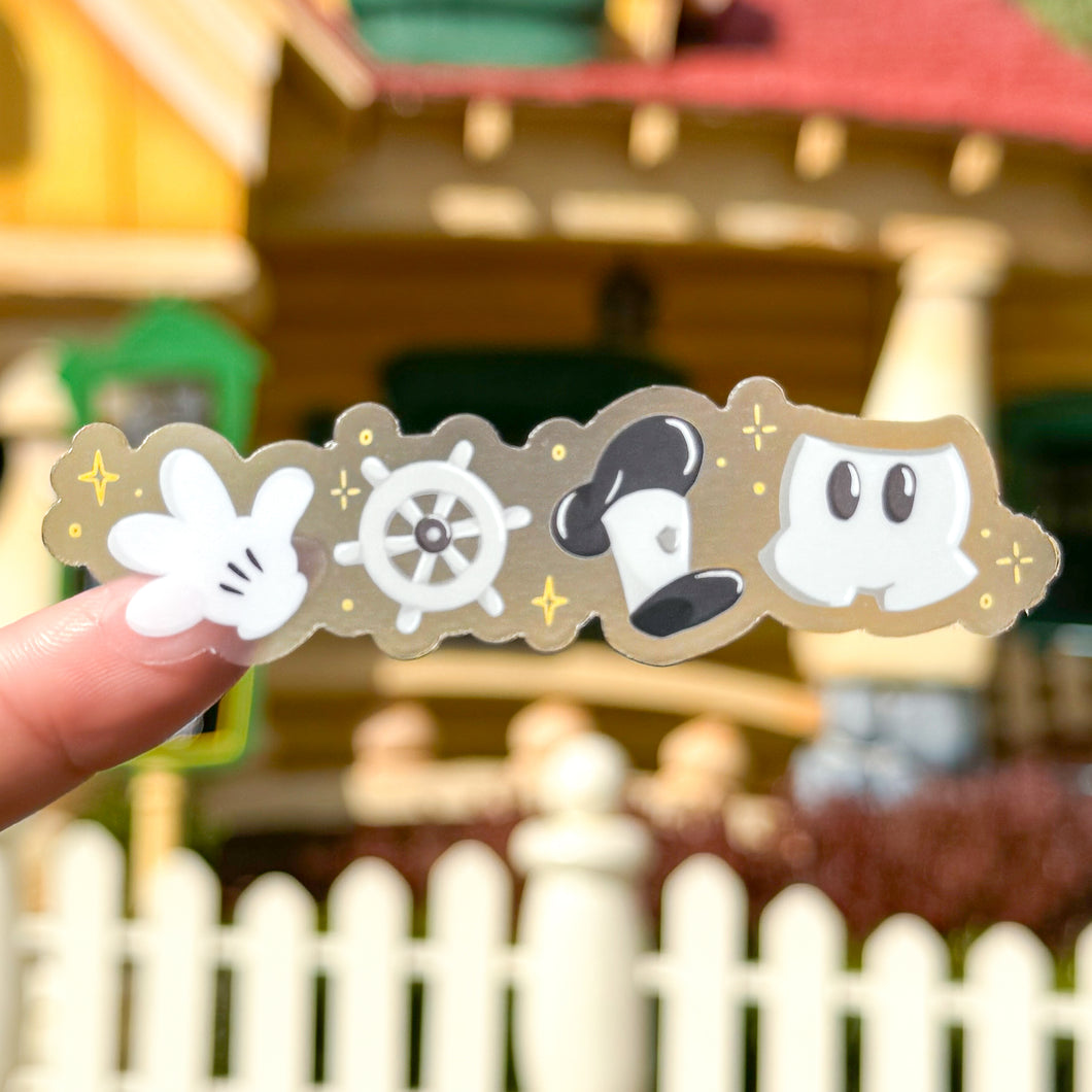 Steamboat Willie Gear Transparent Sticker