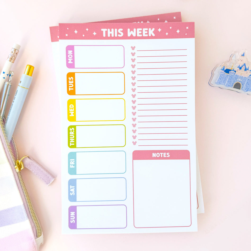 Rainbow Multipurpose Weekly Planner Notepad