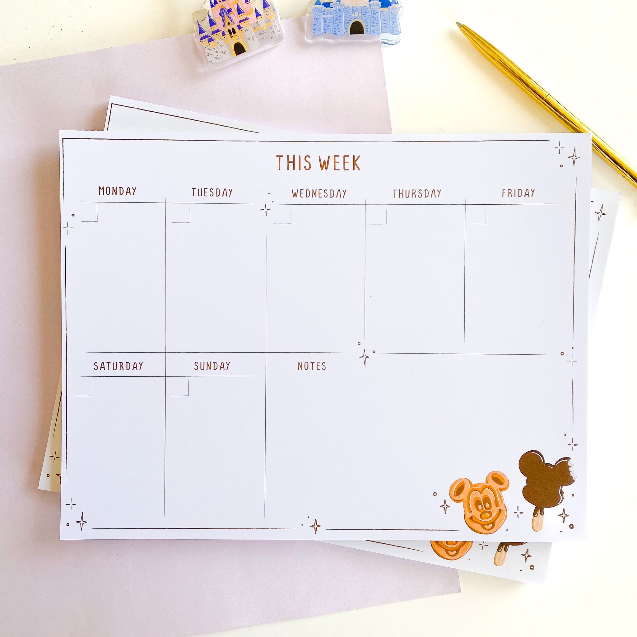 Park Snacks Undated Weekly Planner Notepad – Wish Upon Magic