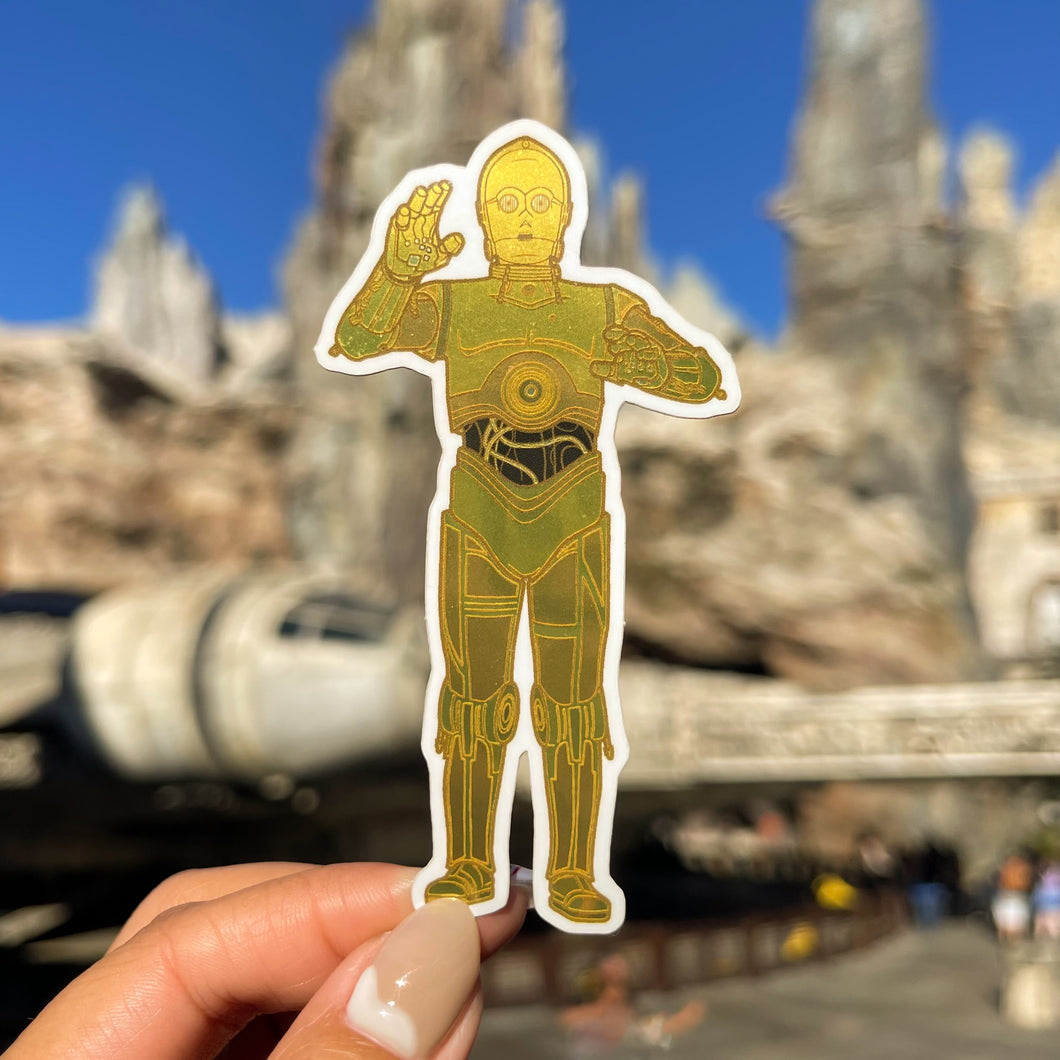 C3PO Star Wars Holographic Sticker
