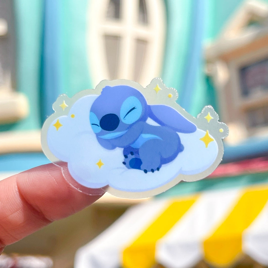 Sleepy Baby Stitch Transparent Sticker