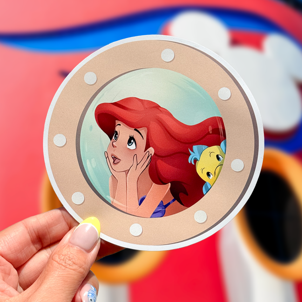 Ariel & Flounder Porthole Cruise Magnet