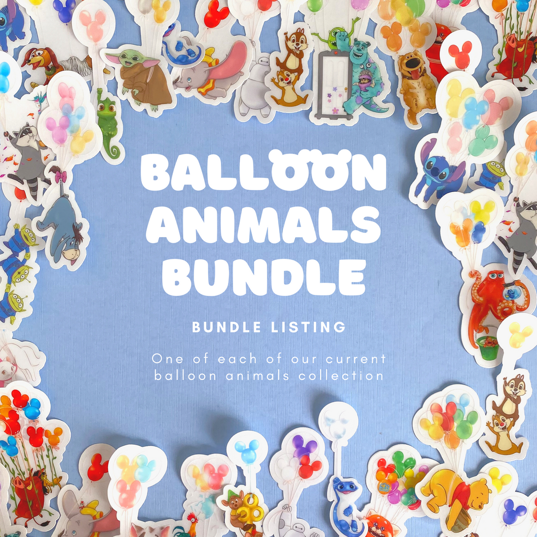 Balloon Animals Sticker Bundle (24 Total)