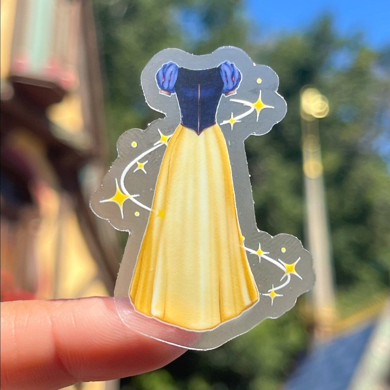 princess snow white dress Snow White Princess Dress Transparent Sticker – Wish Upon Magic