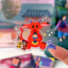 Load image into Gallery viewer, Mushu, Crickee, Yao, Ling, Chien Po Plushie Transparent Sticker
