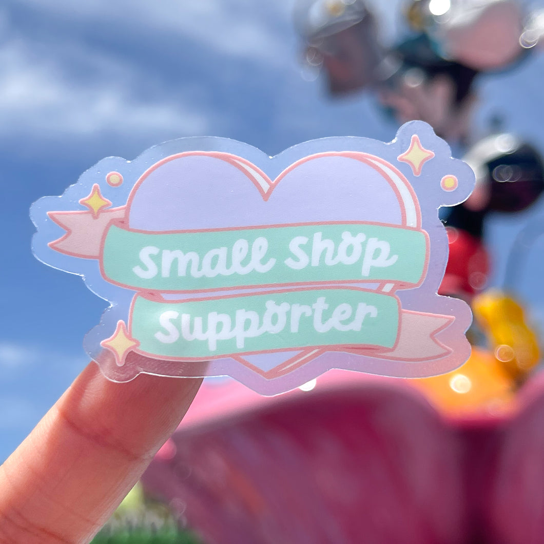 Small Shop Supporter Heart Transparent Sticker