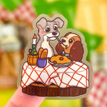 Load image into Gallery viewer, Lady and the Tramp Spaghetti Scene Transparent Sticker
