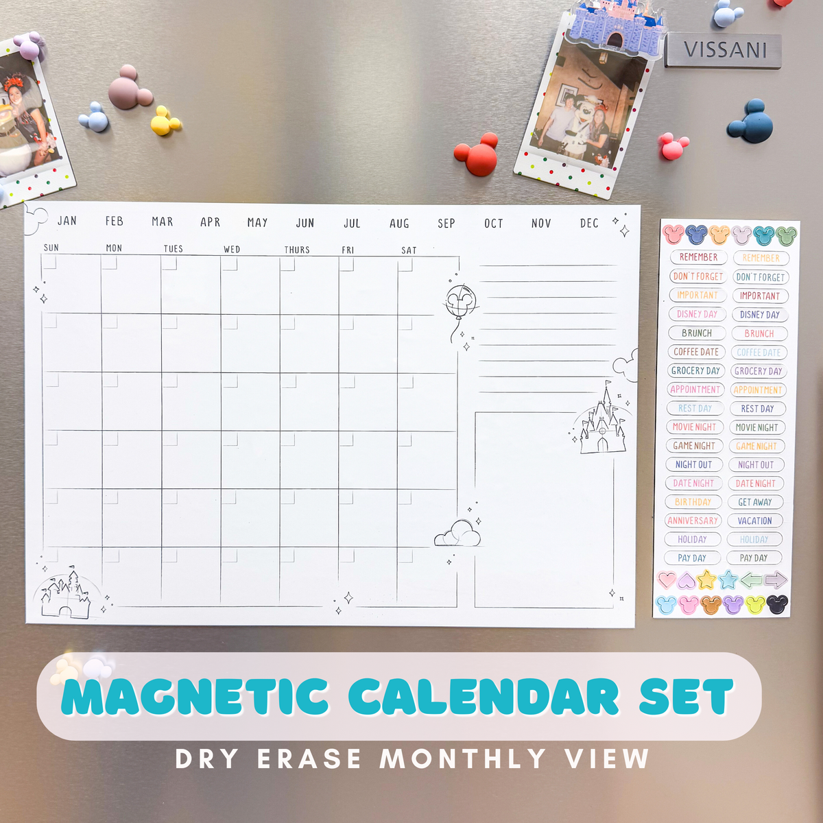 Magnetic Monthly Dry Erase Calendar Set – Wish Upon Magic