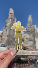 Load and play video in Gallery viewer, C3PO Star Wars Holographic Sticker
