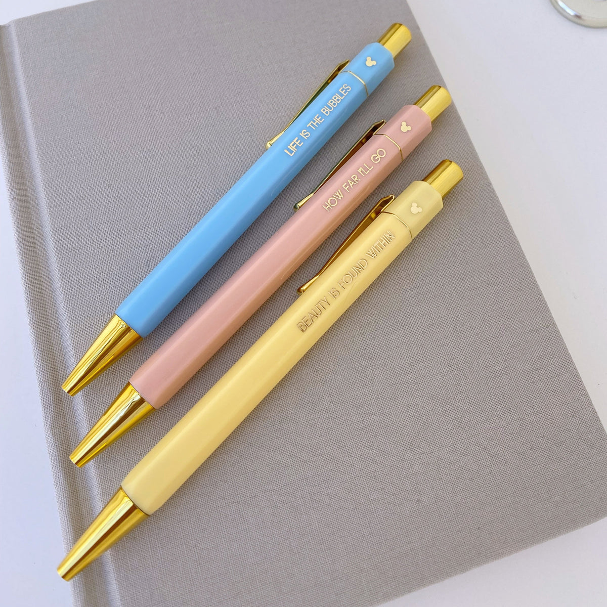 Princess Quote Gold Pens- Jasmine, Rapunzel, Cinderella (Set of 3 ...