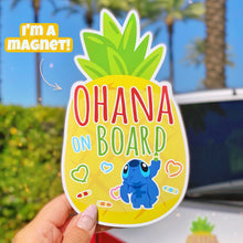 Load image into Gallery viewer, Ohana on Board Stitch Car Magnet
