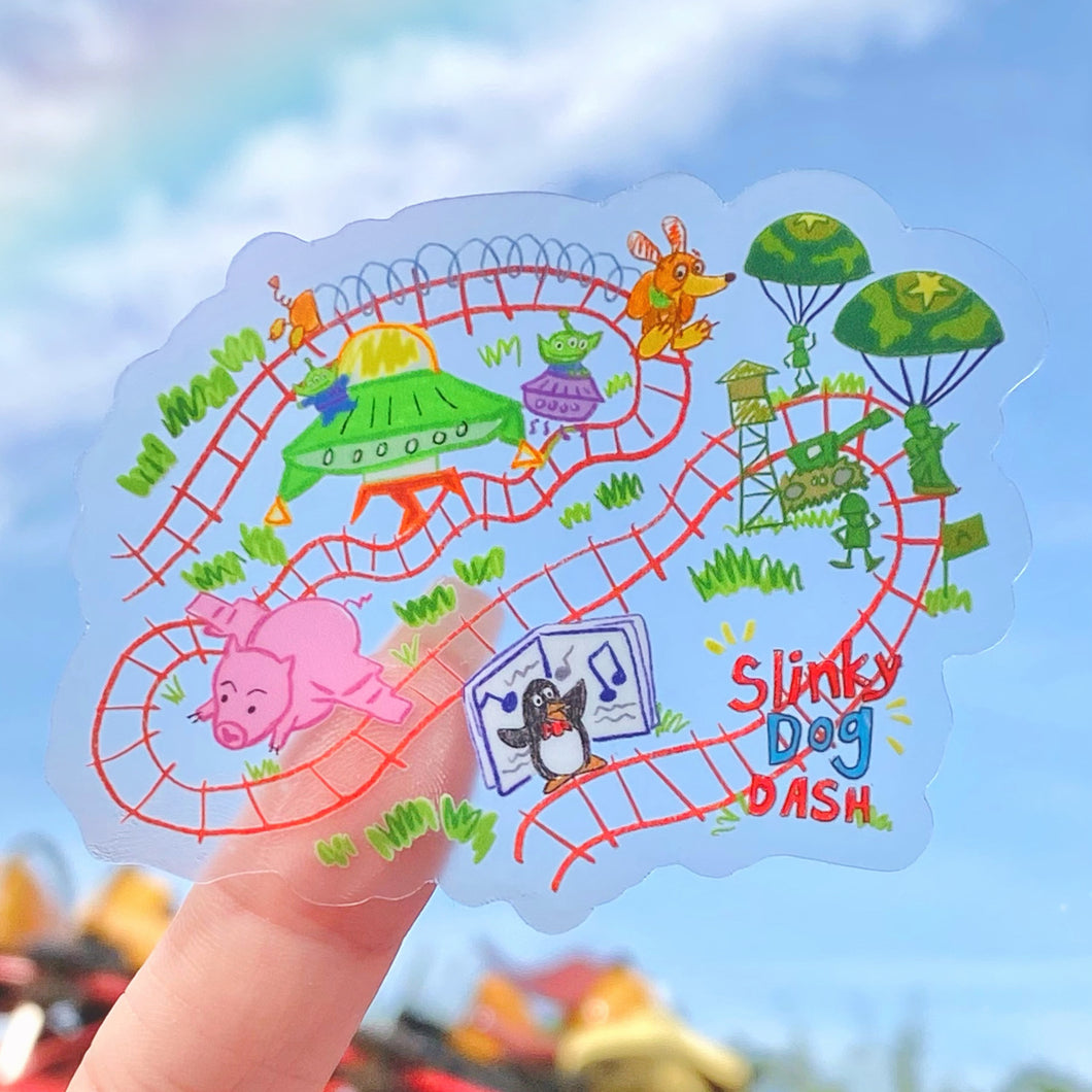 Slinky Dog Dash Ride Transparent Sticker