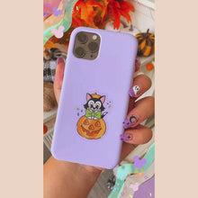 Load and play video in Gallery viewer, Spooky Figaro Pumpkin Transparent Sticker
