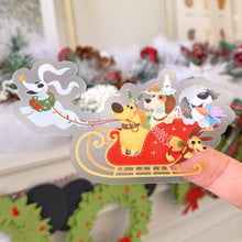 Load image into Gallery viewer, Lady &amp; Tramp Christmas Vintage Wagon Transparent Sticker
