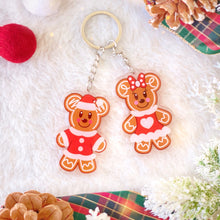 Load image into Gallery viewer, Mickey and Minnie Santa Gingerbread Acrylic Charm
