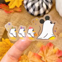 Load image into Gallery viewer, Huey, Dewey, Louie, &amp; Uncle Mickey Trick or Treating Transparent Sticker
