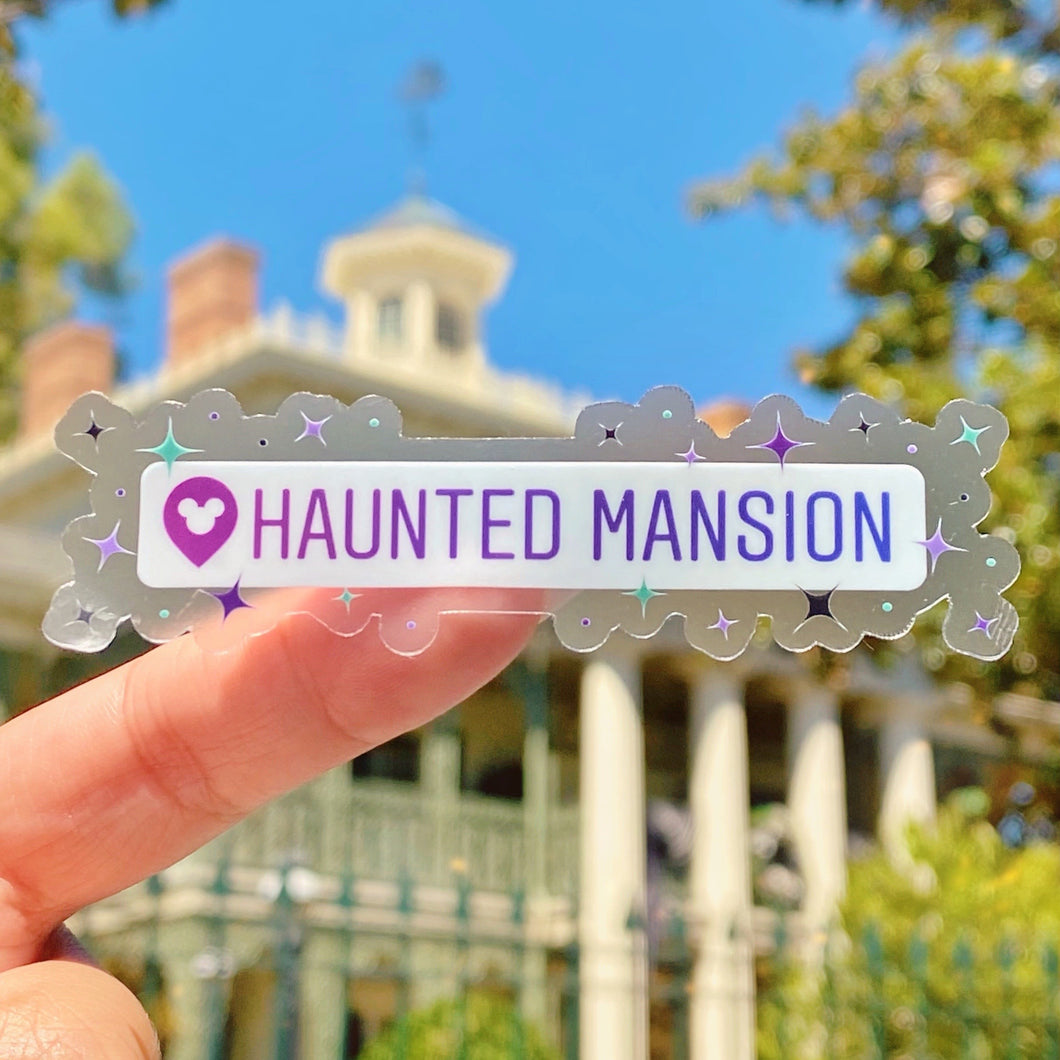 Haunted Mansion Destination Drop Pin Transparent Sticker
