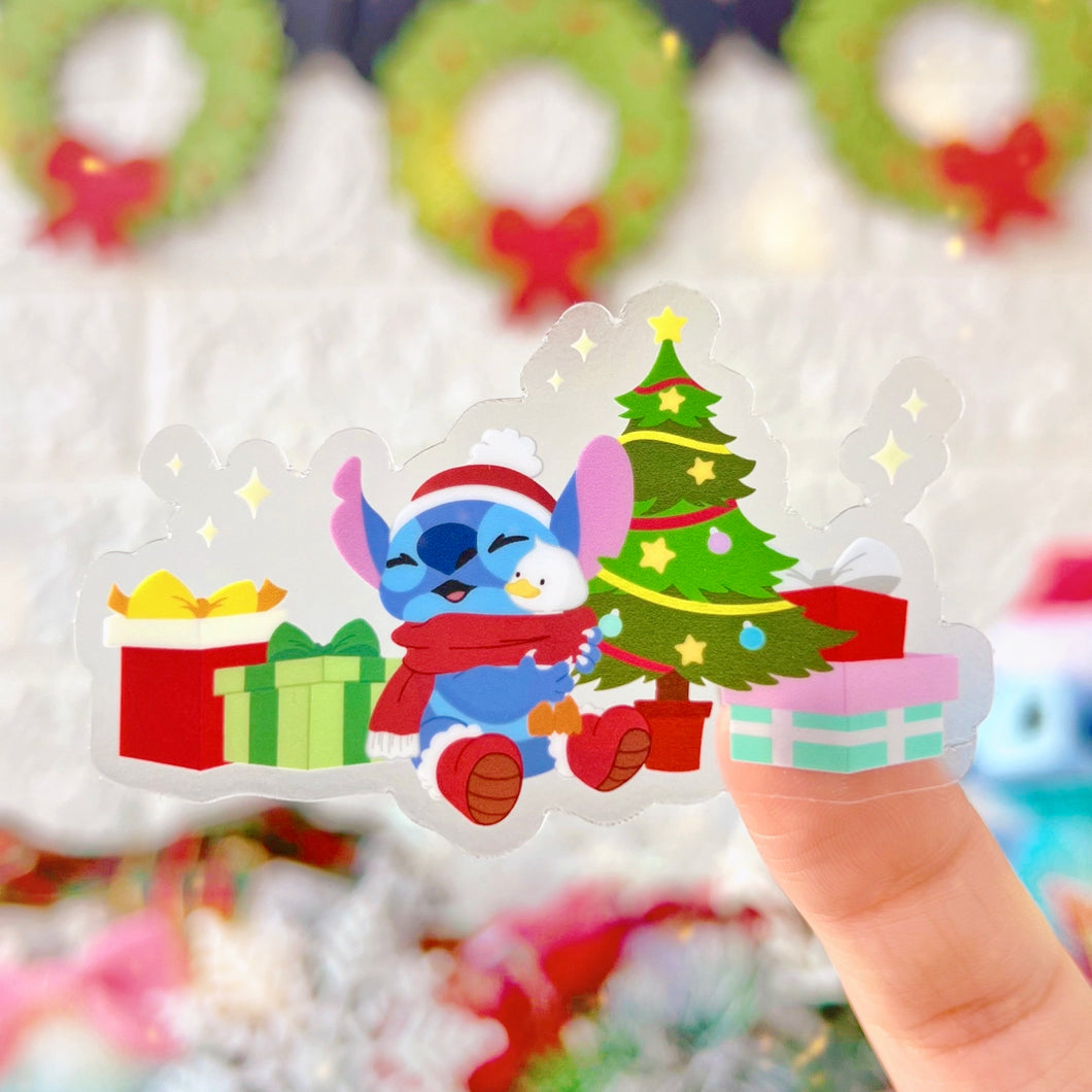 Christmas Stitch Home for the Holidays Transparent Sticker