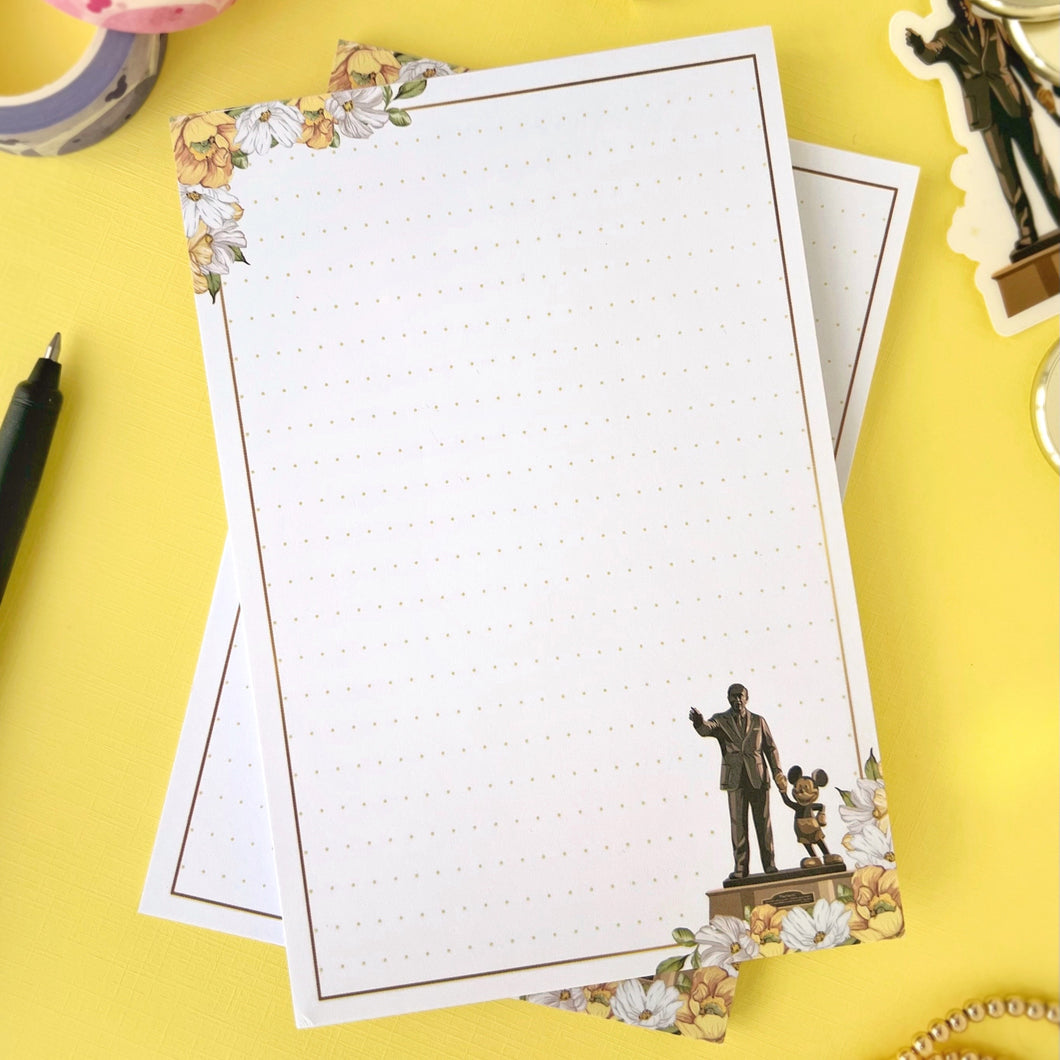 Partners Statue Floral Memo Notepad