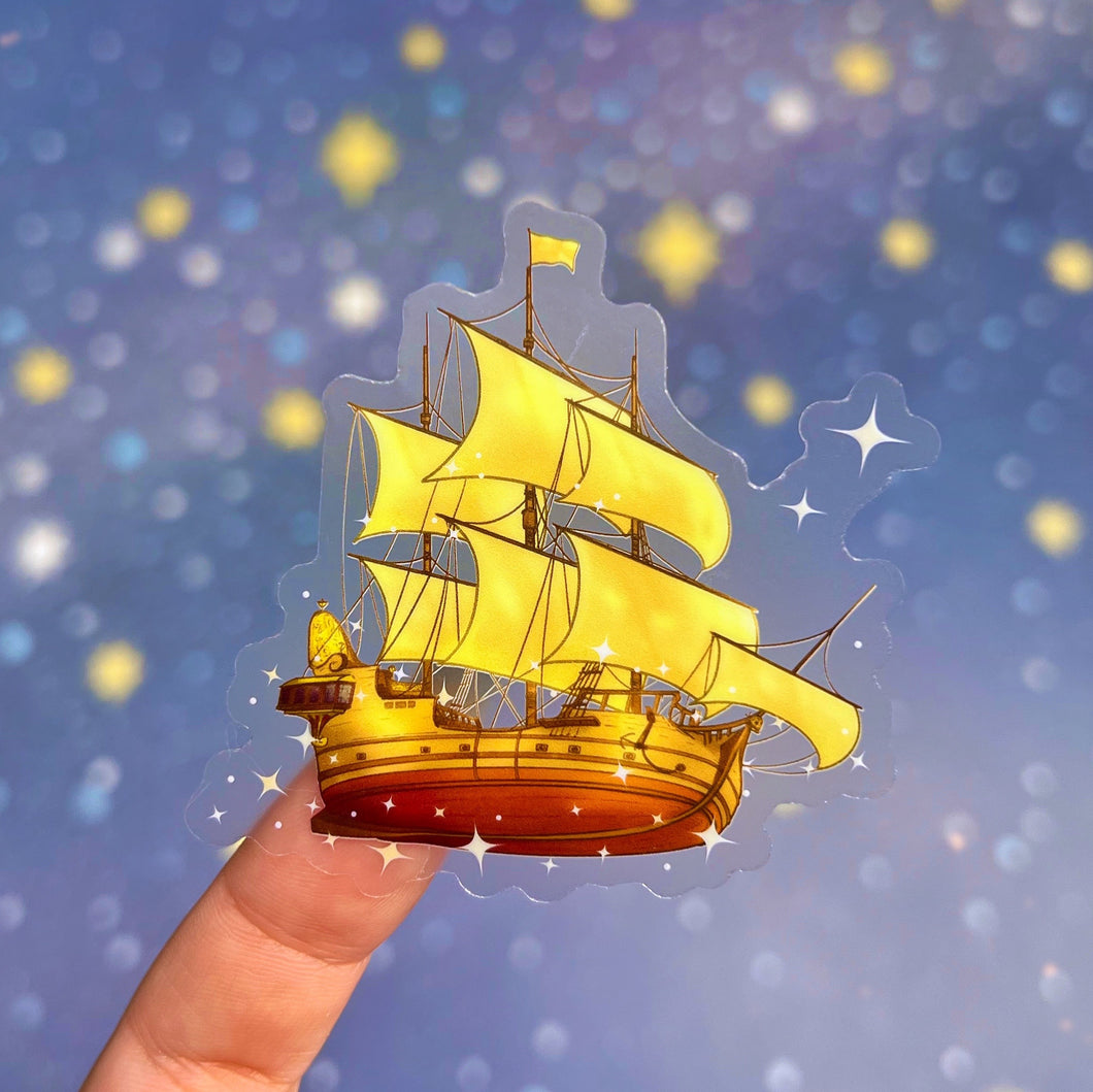 Jolly Roger Flying Ship Transparent Sticker – Wish Upon Magic
