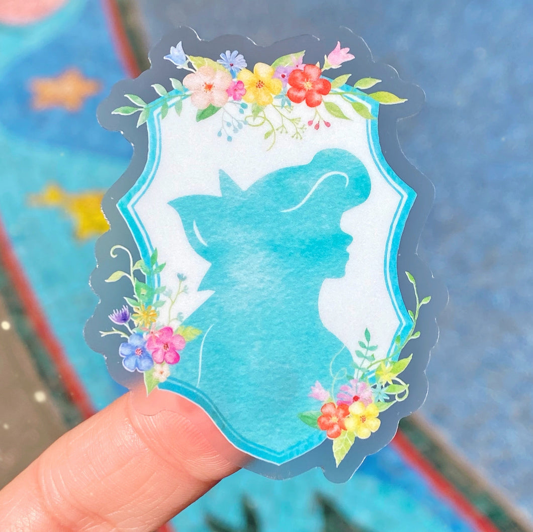 Ariel Floral Crest Transparent Sticker