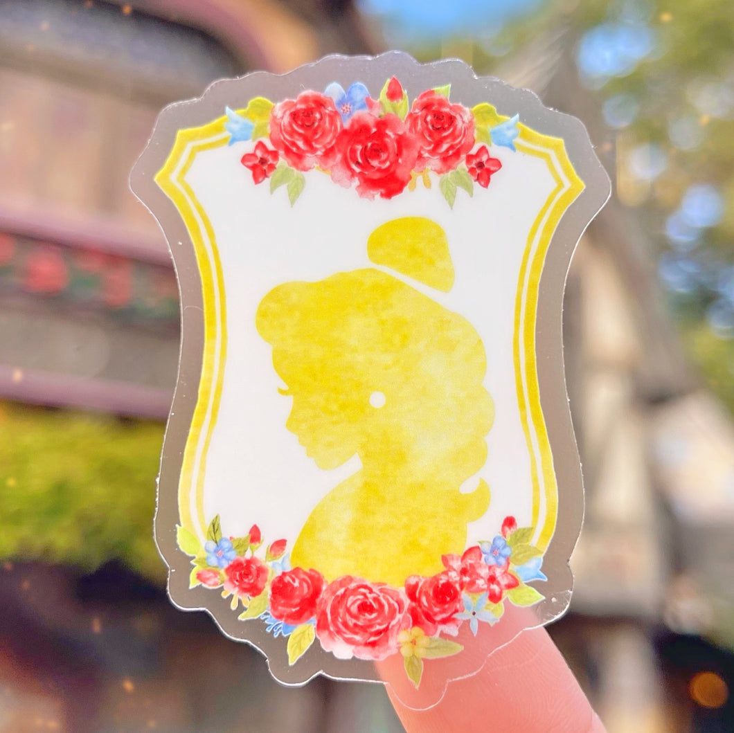 Belle Floral Crest Transparent Sticker