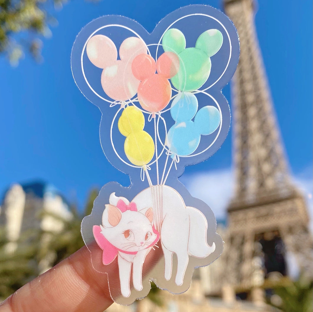 Marie Mickey Balloon Transparent Sticker