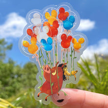 Load image into Gallery viewer, Timon &amp; Pumbaa Mickey Balloon Transparent Sticker
