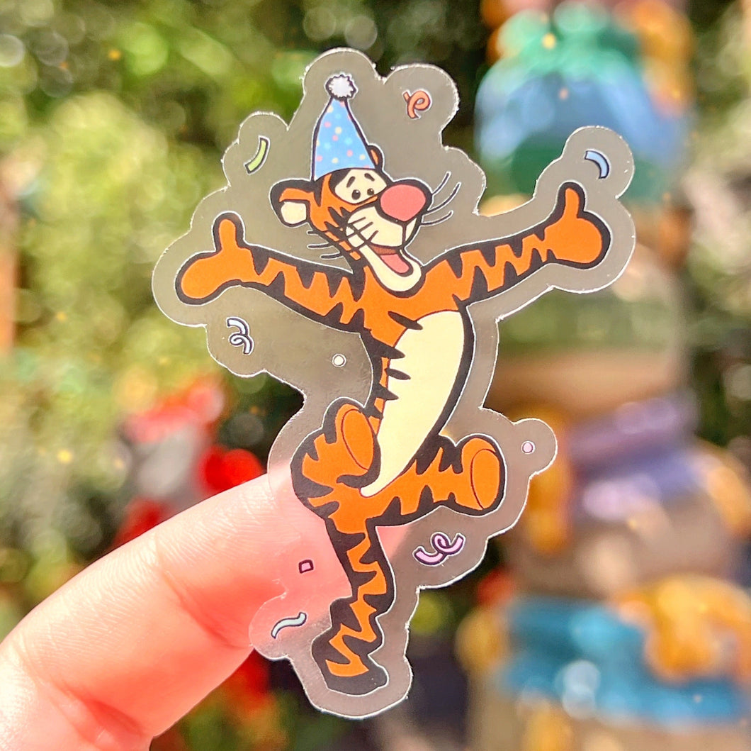 Party Tigger Transparent Sticker