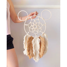 Load image into Gallery viewer, Feather Minimalistic Mickey Macrame
