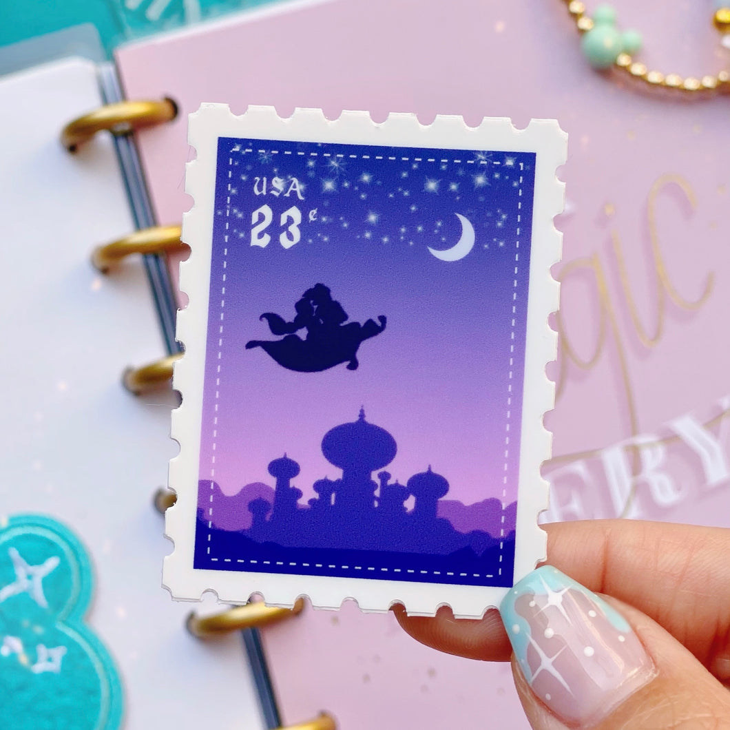 Princess Jasmine & Aladdin Postage Stamp Sticker