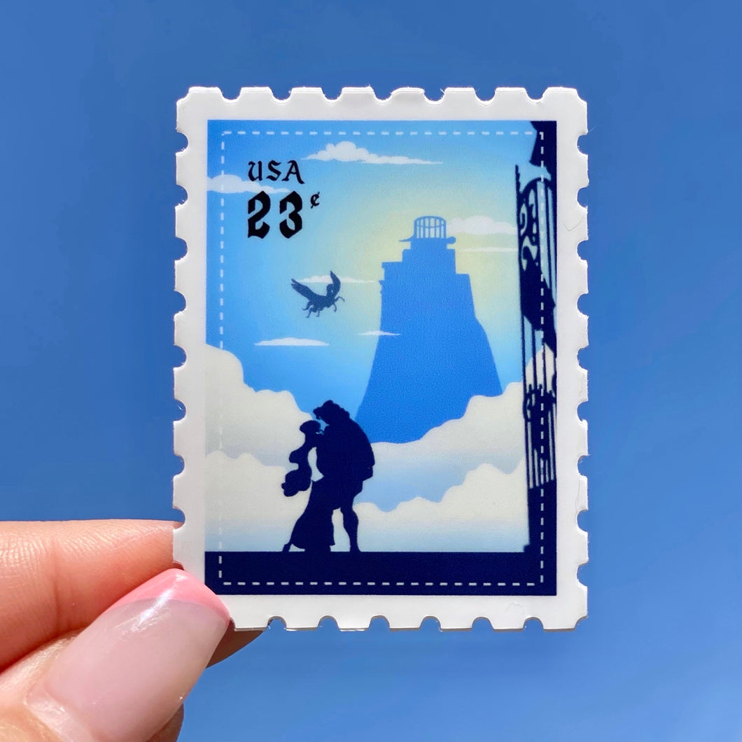 Meg & Hercules Postage Stamp Sticker