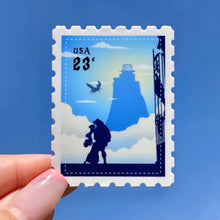 Load image into Gallery viewer, Pocahontas &amp; John Smith Postage Stamp Sticker
