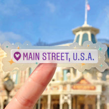 Load image into Gallery viewer, Main Street U.S.A. Destination Drop Pin Transparent Sticker
