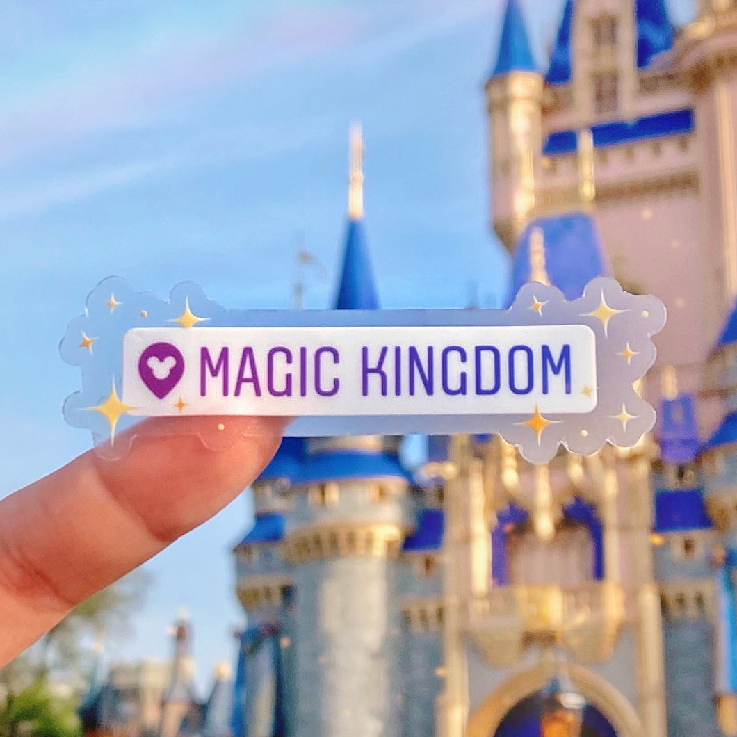Magic Kingdom Destination Drop Pin Transparent Sticker