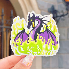 Load image into Gallery viewer, Maleficent Dragon Matte Holographic Sticker
