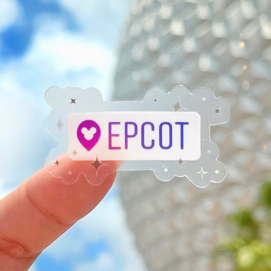 Epcot Destination Drop Pin Transparent Sticker