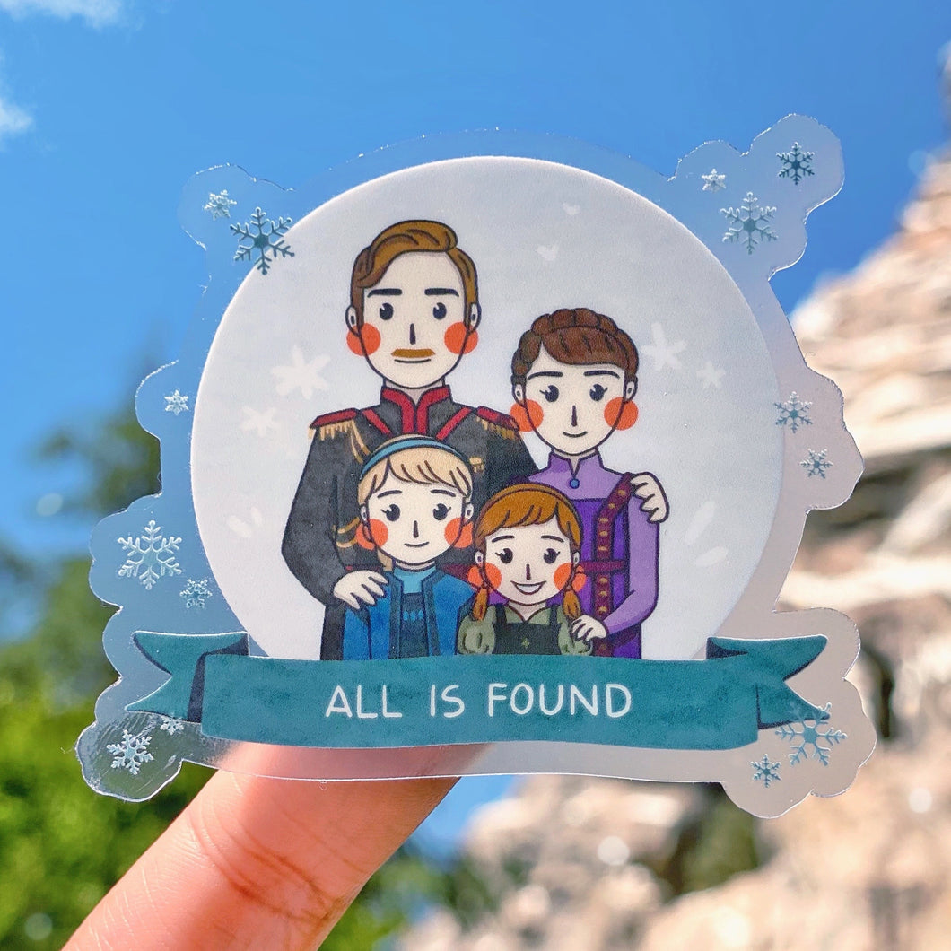 Elsa and Anna Frozen Royal Family Transparent Sticker