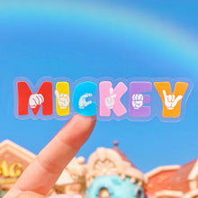 Load image into Gallery viewer, Mickey Sign Language Transparent Sticker
