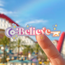 Load image into Gallery viewer, Believe Magic Key Transparent Sticker
