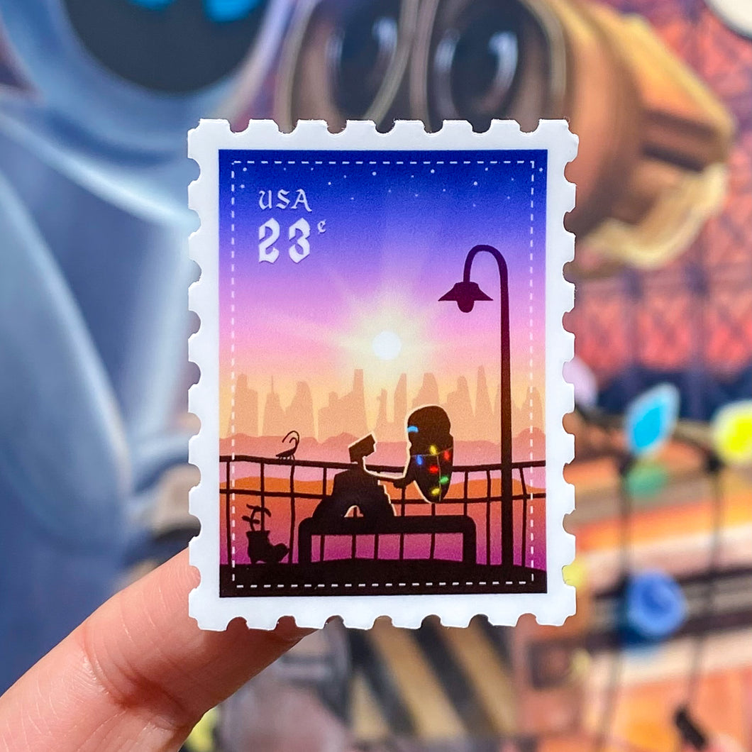 Wall-E & Eve Postage Stamp Sticker