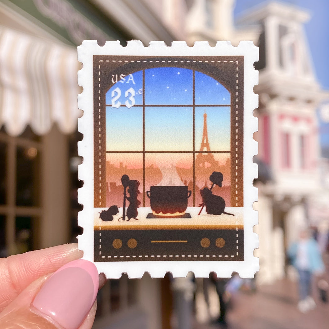 Remy & Emile Postage Stamp Sticker