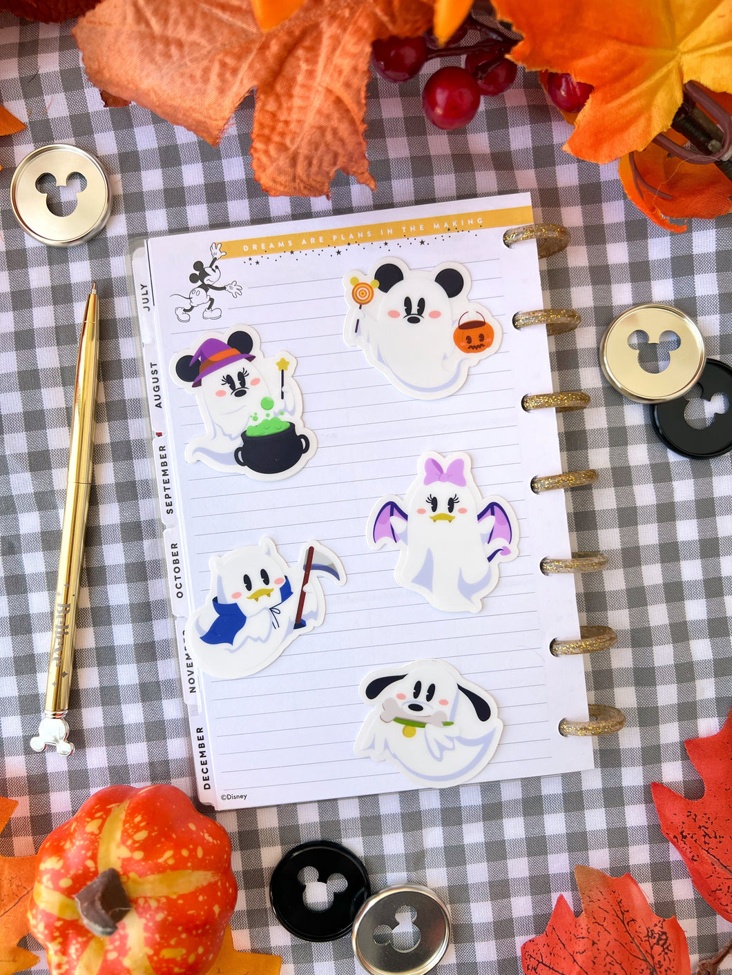 Mickey and Friends Transparent Halloween Ghosts Stickers