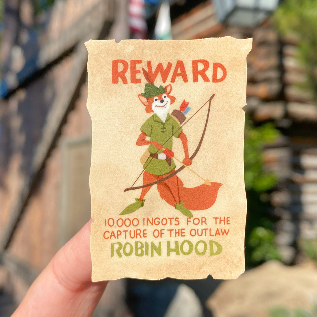 Robin Hood Wanted Poster Sticker