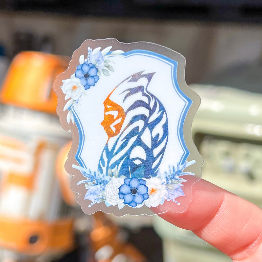 Ahsoka Tano Floral Crest Transparent Sticker