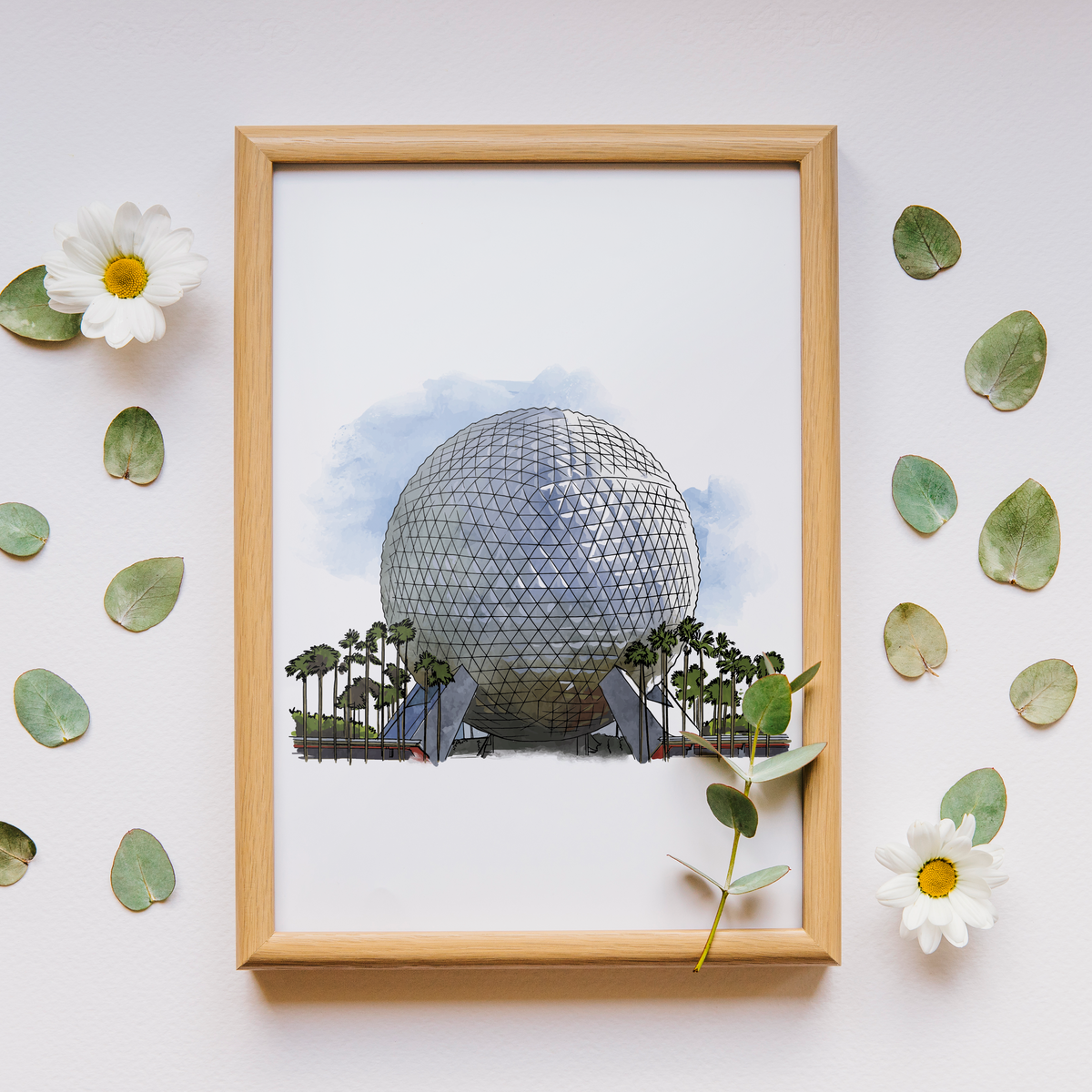 Epcot Spaceship Disneyscape Art Print – Wish Upon Magic